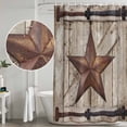 thumbnail image 5 of Texas Star Vintage Shower Curtain, Waterproof Shower Curtains for Bathroom, Brown Beige Wooden Retro Art Washable Fabric Bathtub Curtain Set Bath Decor with 12 Hooks Stall 36"x72", 5 of 8
