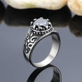 thumbnail image 5 of Mens Stainless Steel Ring With Gemstone Diamond Accent Geometric Design Titanium Band Jewelry Gift Anniversary, 5 of 7