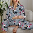 thumbnail image 6 of Wukai Christmas Hat Dachshund Print Women's Pajama Set,PJ Set,Lounge Sets For Women Soft Long Sleeve Sleepwear Comfort and Style-Large, 6 of 7