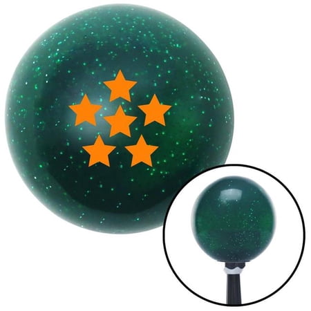 American Shifter Orange Dragon Ball Z - 6 Star Green Metal Flake Shift Knob with M16 x 1.5 Insert Brody