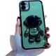thumbnail image 1 of Funda 6D Bling Astronaut para iPhone 11, con baño líquido, brillantina flotante y arena movediza para mujer y niña, color verde (Astronauta fijo, sin soporte), 1 of 8