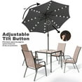 thumbnail image 2 of FUNDAZE 9FT Solar 32 LED Patio Umbrella w/ Tilt & Crank, 8 Sturdy Ribs, UV Protection Solution-Dyed Fabric, for Garden, Backyard, Deck & Patio, Charcoal Gray, 2 of 8