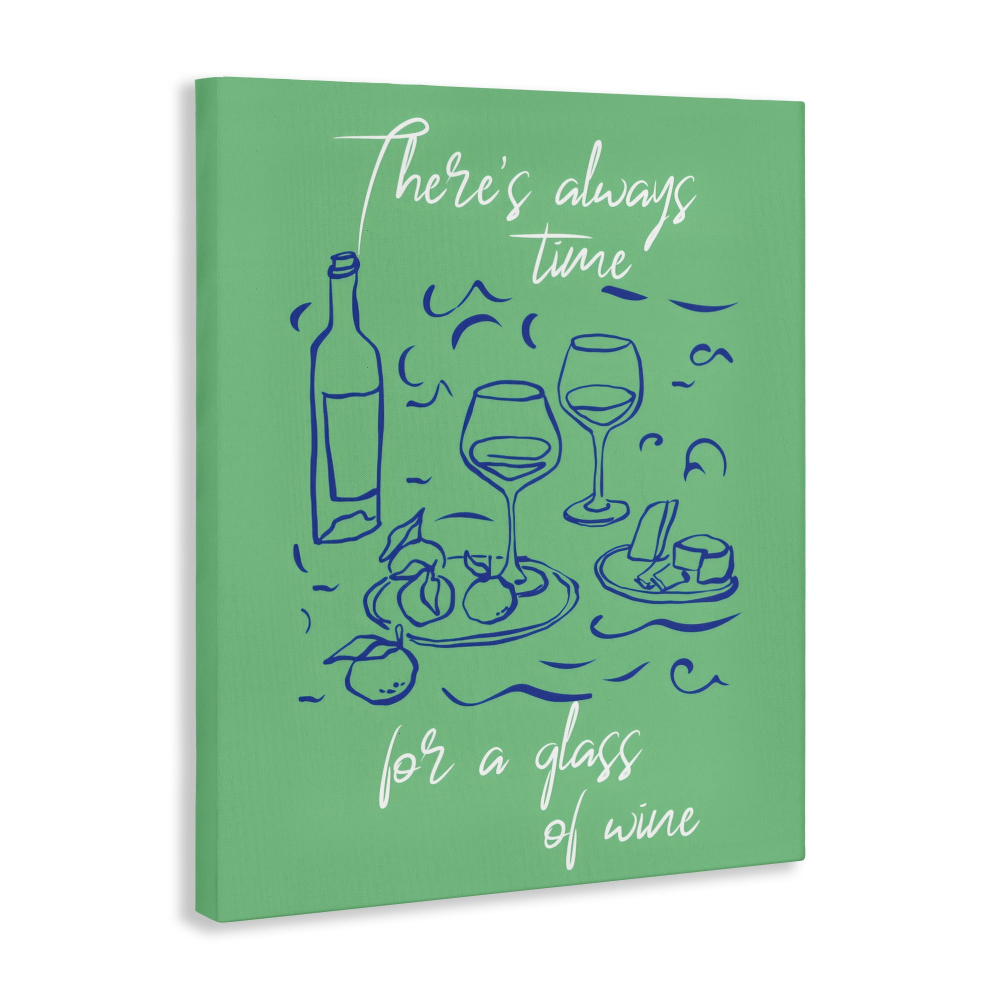 Stupell Industries Always Time For Glass Of Wine Canvas Wall Art, design by The Prints Vibe