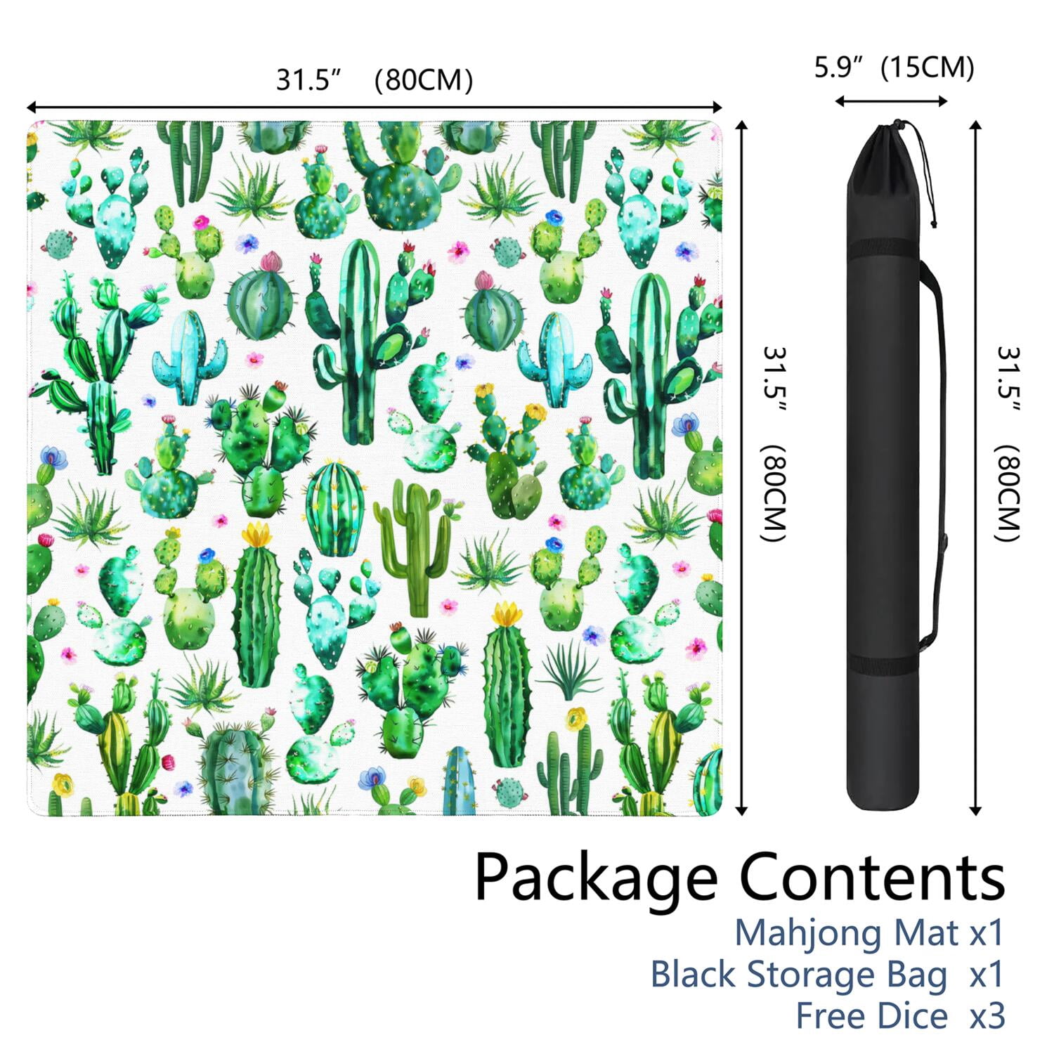 31.5x31.5 Inch Plants Style Game Pad Crafted from High Quality Rubber Material with Anti-Slip Non-Slip Grip and Noise Reducing Features for Cards Tiles Games