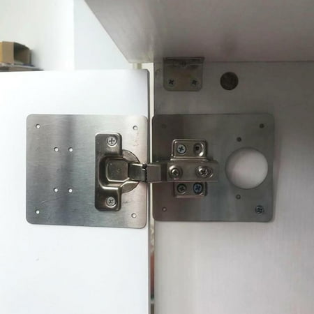 

Kitchen Cupboard Door Hinge Repair Kit Includes Plates And Fixing Screw Tool NEW