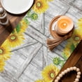 thumbnail image 2 of Farmhouse Cotton Linen Table Runner for Dining Kitchen, Watercolor Sunflowers Animals Printed Wood Grain Wedding Outdoor Party Tablerunners, Dresser Scarf Coffee Tablecloth Runners 13x108 Inches, 2 of 9