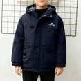 thumbnail image 1 of Parkas de manga larga, chaqueta con capucha y bolsillos para niños de tallas medianas y grandes, chaqueta tipo cárdigan., 1 of 9