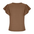 thumbnail image 5 of Mittory Womens Shirts Casual Crewneck Cap Sleeve T Shirt Cute Summer Tops Loose Knitted Blouses, 5 of 6