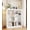 White, variant on IdealHouse 71" Tall 5-Tier Wooden Open Bookshelf, Freestanding Storage Shelf for Bedroom/Living Room/Home Office, Rustic Oak