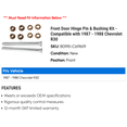 thumbnail image 2 of Front Door Hinge Pin & Bushing Kit - Compatible with 1987 - 1988 Chevy R30, 2 of 2