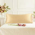 thumbnail image 2 of PiccoCasa Silky-Soft Satin Pillow Cases with Zipper Long Pillowcase Pillow  Covers Queen Champagne, 2 of 8