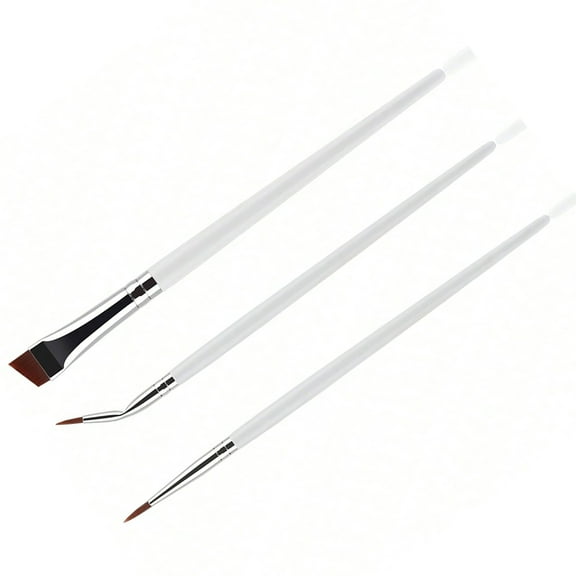 COOLHOOD 3pcs Precise Angled Eyeliners Brush Set For Stylish Eye Makeup Soft Synthetic Bristles For Beginners And Professional