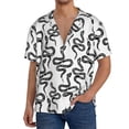 thumbnail image 3 of Xecao offers the Hand Drawn Snake for Men's Casual Short-sleeved Shirt, a button-up collared shirt with a pocket, perfect for beach vacations and yacht travel in the Large size., 3 of 7