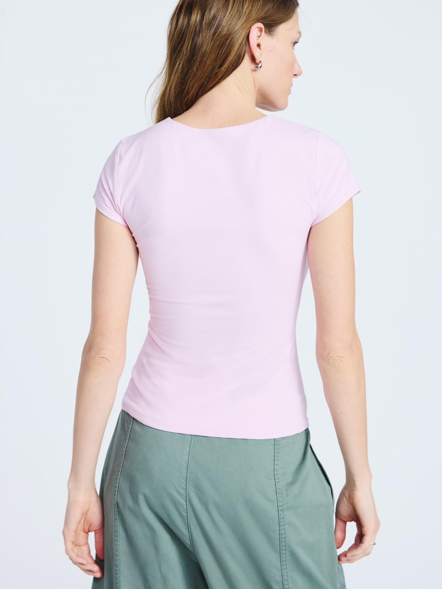 Scoop Women's and Women's Plus Ultimate Refined Contour V Neck Tee, Sizes XS-4X