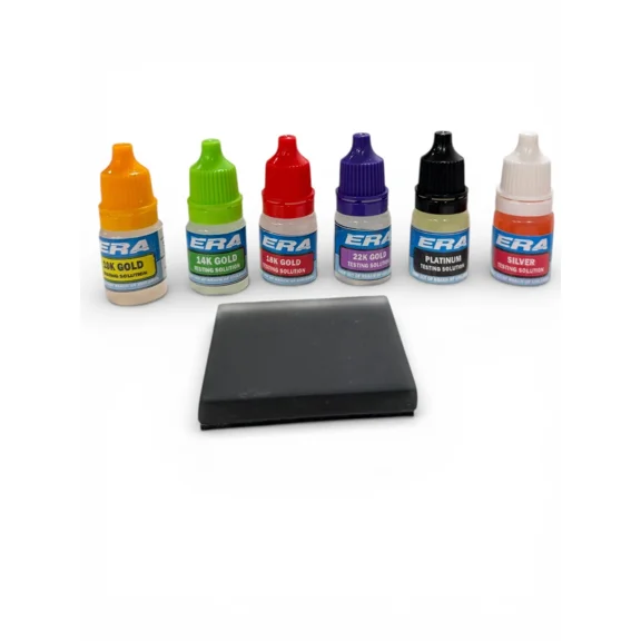 ERAFINE At Home Jewelry Testing Kit, Gold Silver Platinum Tester Kit with Test Stone, Instructions 5ml Bottles, Detect Metals Scrap Jewelry