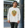 thumbnail image 2 of T-rex Dinosaur Watercolor Sweatshirt Men -Image by Shutterstock, Male 4X-Large, 2 of 4