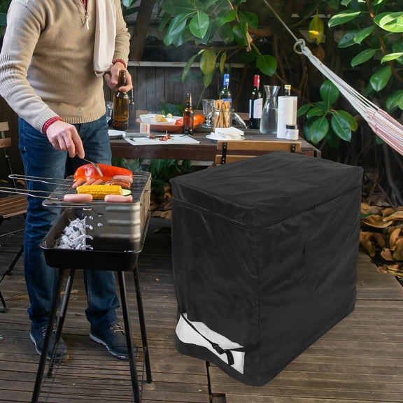 CTIRCHIU Upright Freezer Cover Waterproof Black with Debris Protection Adjustable Buckle and Vent Mesh
