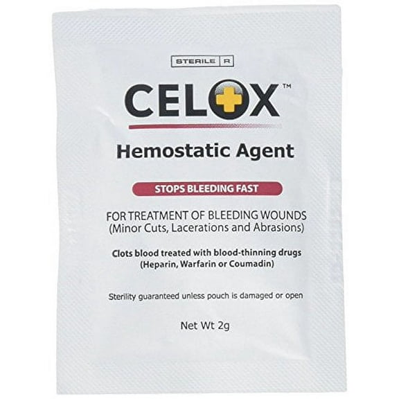 CELOX Granular Hemostat Blood-Clotting Crystals, 2 Count