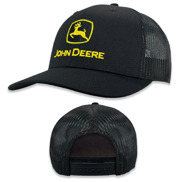 Gorra/Cap John Deere para Hombre Negra con Logo de Construcción