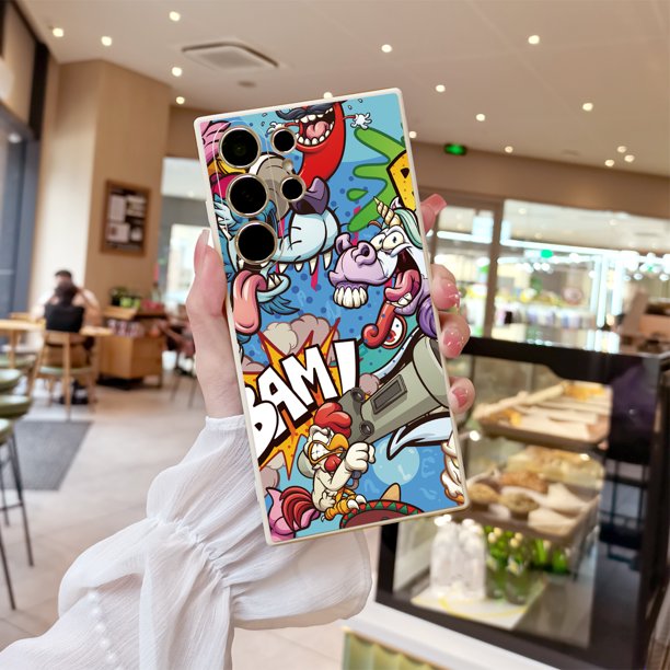 Agregue un toque de alegría a su iPhone con una innovadora funda protectora de goma TPU con patrón de dibujos animados