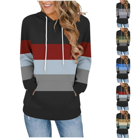 Scyoekwg Fall Fashion Hoodies for Women Raglan Long Sleeve Baseball Jersey Sweatshirt Casual Color Block Hooded Pullover Drawstring Sweatshirts with Pocket (Army Green,L)