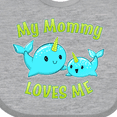 thumbnail image 4 of Inktastic My Mommy Loves Me Cute Narwhal Boys or Girls Baby Bib, 4 of 4