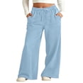thumbnail image 2 of Kureaily High Waist Wide Leg Jeans For Girls Stretchy Drawstring Waistband Loose Straight Denim Pants With Pockets Comfortable Casual Trousers 10-11 Years, 2 of 5