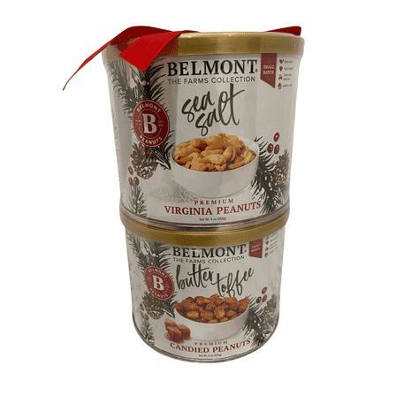 Premium Virginia Peanuts 2 Pack Sea Salt and Butter Toffee Candied Peanuts 9 oz Each
