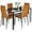 Camel/Black, variant on CHAUKY 3-Piece Glass Dining Set, Modern Kitchen Table Furniture for Dining Room, Dinette, Compact Space-Saving w/Glass Tabletop, 2 Upholstered PU Chairs, Metal Steel Frame - Black