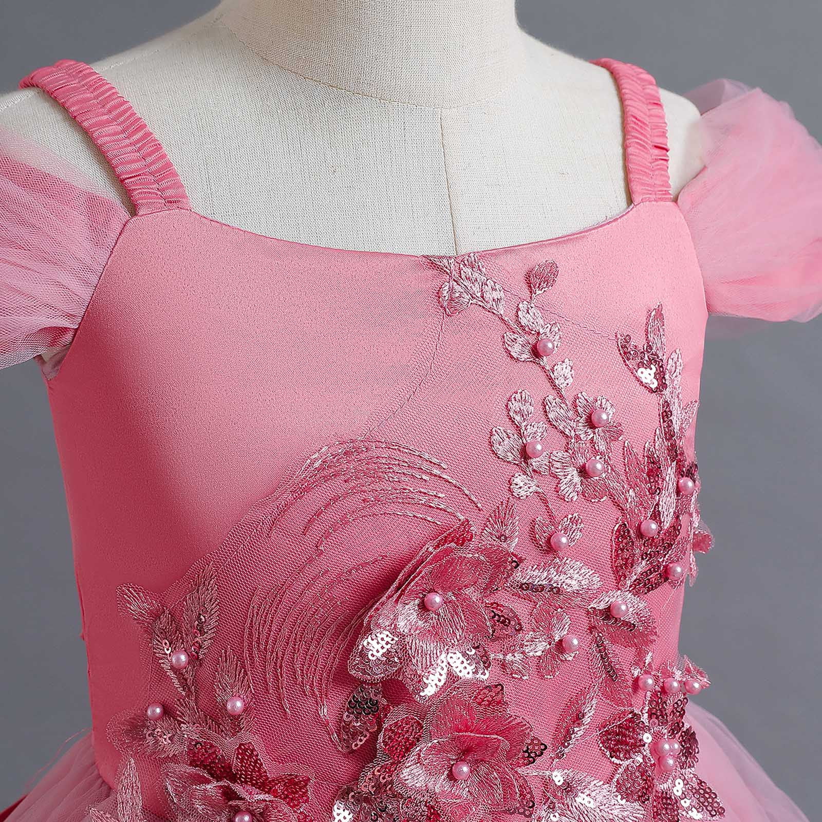 Toddler Girl Ruffled Bowknot Button Design Long-sleeve Fuzzy Pink Dress