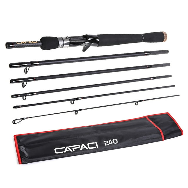 Canne à Pêche en Carbone 2.1m / 2.4m 6 Sections Spinning Casting Leurre Canne à Pêche Matériel de Pêche