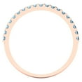 thumbnail image 5 of 0.285 ctw Wedding Band for Women - 18K Rose Gold Natural Aquamarine Stackable Eternity Ring, 5 of 6