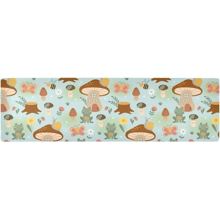 

Hyjoy Mushroom House Insect Frog Heat Resistant Table Trivet for Hot Pots Pans Dishes Table Runner Long Trivets Protectors for Table and Countertop