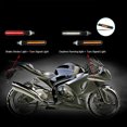 thumbnail image 4 of ALLTIMES 4PCS Water Flowing Motorcycle 24 LED Turn Signal Indicator Lights, 3 In 1 Yellow Turn Signal + Front White Daytime Running Light + Rear Red Brake Light, 4 of 10