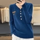 thumbnail image 4 of Suéteres de mujer nuevos de 2023, suéteres de punto con cuello en V para primavera y otoño, camisa holgada de cachemira, suéter de moda, suéter sólido, 4 of 5