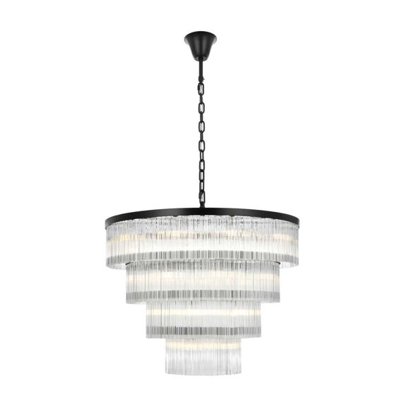 Elegant Lighting Harlow 40 Inch Chandelier In Black