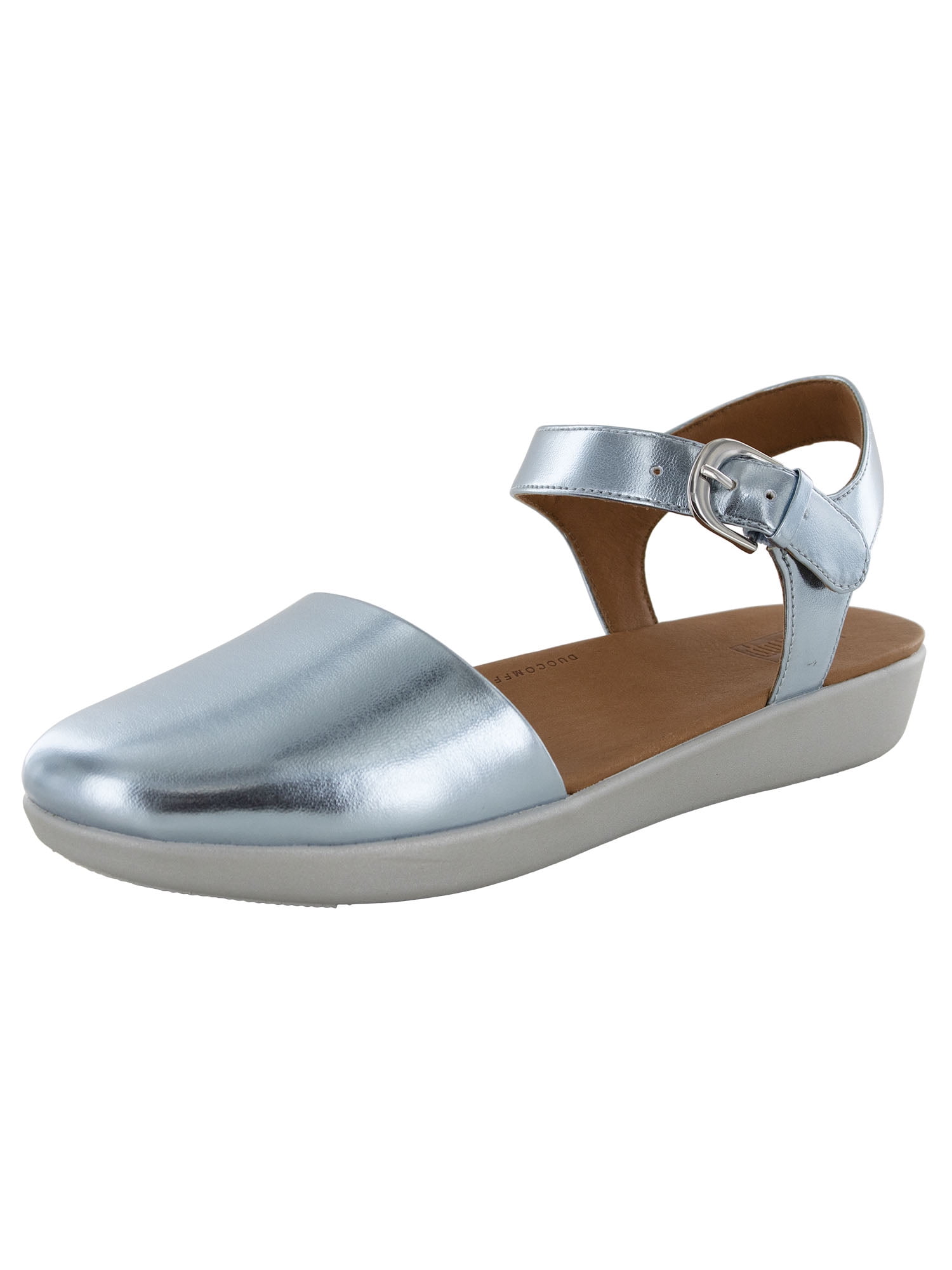 Fitflop Womens Cova II Closed Toe Sandal Shoes Metallic Ice Blue