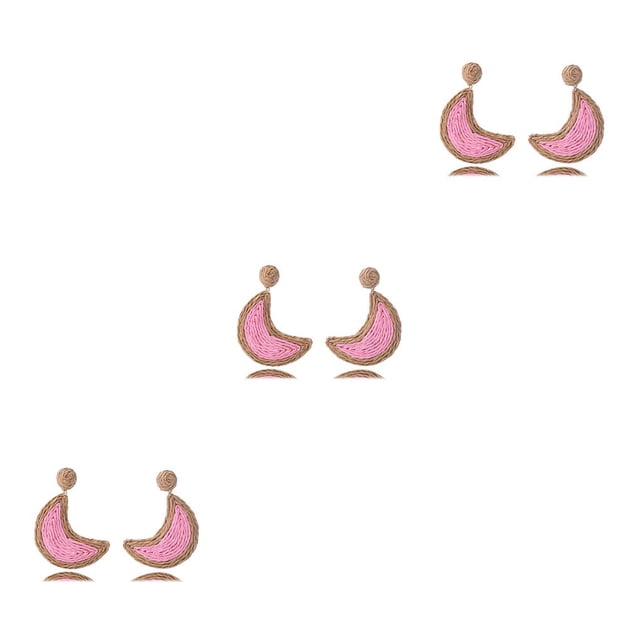Pendientes en forma de luna Vintage Sonducket para niña Rosa claro