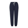 thumbnail image 4 of Fiaer,Women's High Waisted Sweatpants Workout Oversized Active Joggers Baggy Casual Trendy Pants with Pocket Navy XXXL, 4 of 5