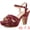 Burgundy, variant on Women's Floral Print Platform Block Heels SandalsBurgundy 7.5