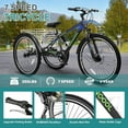 thumbnail image 4 of MOONCOOL Mountain Tricycle for Adults, 3 Wheeled 7-Speed Mountain Tricycle 24/26/27.5 inch Men's Women's Tricycles Cruiser Bike with Cargo Basket, 4 of 10