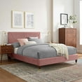 thumbnail image 3 of Modway Yasmine Channel Tufted Velvet King Platform Bed - Dusty Rose, 3 of 8