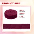 thumbnail image 2 of Uxcell Velvet Ribbon, Handmade Frayed Raw Edge Thick Fringe Ribbon for Gift Wrapping Burgundy, 2 of 6