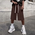 thumbnail image 5 of Resicozy Baggy Sweat Shorts Men 2026 Cotton Y2k Shorts Casual Under Knee Shorts Hem Gym Shorts with Pockets Coffee 3XL, 5 of 6