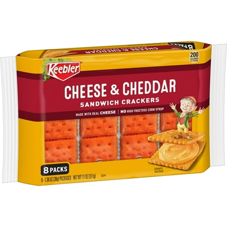 UPC 030100487180 product image for Keebler Cheese and Cheddar Sandwich Crackers  Single Serve Snack Crackers  8 Cou | upcitemdb.com
