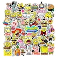 thumbnail image 1 of 50 unidades de pegatinas de Bob Esponja de animación de dibujos animados maleta cuaderno taza de agua pegatinas impermeables, 11 Afortunado Sencillez, 1 of 2