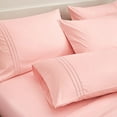 thumbnail image 7 of JELLYMONI 4 Pieces Luxury Soft Microfiber Sheets Set for Queen Size Bed, Deep Pocket Up to 16", Silky Bedding Sheets & Pillowcases-（Queen,Pink), 7 of 7