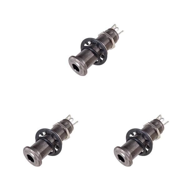 Wosthever Salida estéreo profesional salida roscada 1/4 pulgadas entrada estilo tubo enchufe enchufe guitarra eléctrica accesorios piezas negro Type1 NO1 Wosthever CBP464260