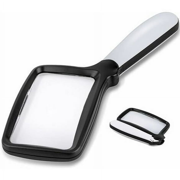 HWZWT Rectangular Reading Magnifier with Dimmable 3X LED for Elderly with Macular Degeneration