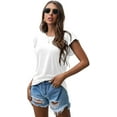 thumbnail image 5 of Anyjoin Women's Summer Tunic Tops Ruffle Short Sleeve Casual Shirts, 5 of 6